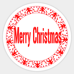 Merry and Bright Wreath Sticker